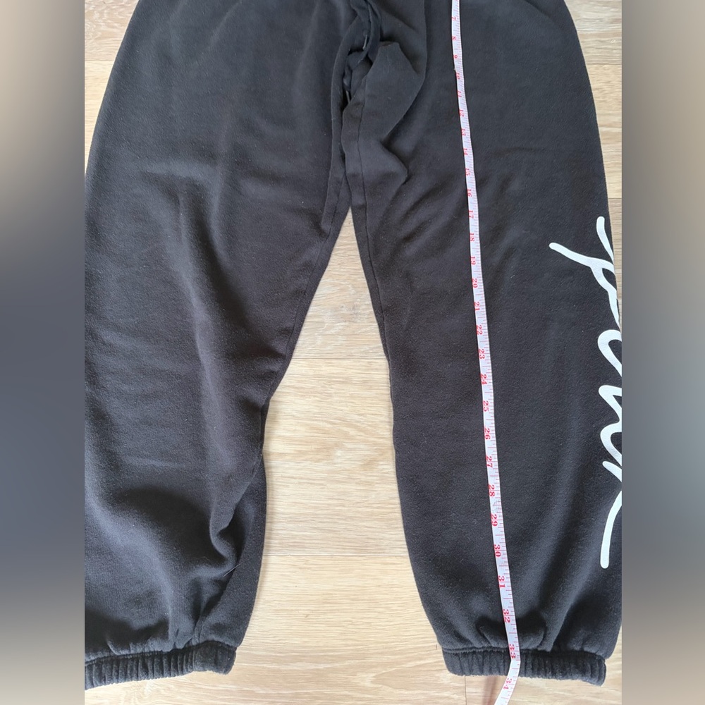 PINK Victoria’s Secret Black Joggers – Graphic Logo Sweatpants – Size L - Picture 4 of 6